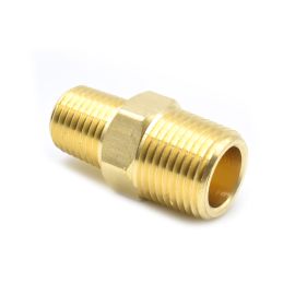 Interstate Pneumatics FA416 1/4 Inch x 3/8 Inch NPT Male Brass Hex Nipple Reducer