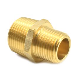 Interstate Pneumatics FA819 1/2 Inch x 3/4 Inch NPT Male Brass Hex Nipple Reducer