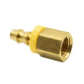 Interstate Pneumatics FL044 Easy Lock Brass Hose Fittings, Connectors, 1/4 Inch Push-Lock Barb x 1/4 Inch Female NPT End