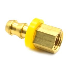 Interstate Pneumatics FL046 Easy Lock Brass Hose Fittings, Connectors, 3/8 Inch Push-Lock Barb x 1/4 Inch Female NPT End