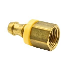 Interstate Pneumatics FL066 Easy Lock Brass Hose Fittings, Connectors, 3/8 Inch Push-Lock Barb x 3/8 Inch Female NPT End