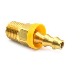 Interstate Pneumatics FL144 Easy Lock Brass Hose Fittings, Connectors, 1/4 Inch Push-Lock Barb x 1/4 Inch Male NPT End