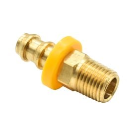 Interstate Pneumatics FL146 Easy Lock Brass Hose Fittings, Connectors, 3/8 Inch Push-Lock Barb x 1/4 Inch Male NPT End