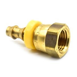 Interstate Pneumatics FL244 Easy Lock Brass Hose Fittings, Connectors, 1/4 Inch Push-Lock Barb x 1/4 Inch Swivel Female NPT End