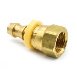 Interstate Pneumatics FL266 Easy Lock Brass Hose Fittings, Connectors, 3/8 Inch Push-Lock Barb x 3/8 Inch Swivel Female NPT End