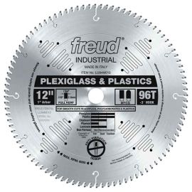 Freud LU94M012 12 Inch Diameter x 96T MTCG Plastic Carbide-Tipped Saw Blade with 1 Inch Arbor