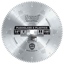 Freud LU94M014 14 Inch 108 Tooth MTCG Plexiglass Cutting Saw Blade with 1 Inch Arbor