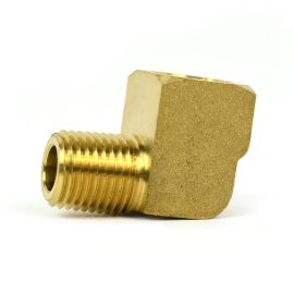 Interstate Pneumatics FST44E Brass Street Pipe Elbow Fitting 1/4 Inch NPT - 90 Degree