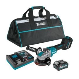 Makita GAG11M1 40V max XGT® Brushless Cordless 4‑1/2 inch / 5 inch X‑LOCK Angle Grinder Kit, with Electric Brake, AWS® Capable (4.0Ah)
