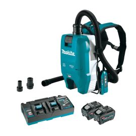 Makita GCV06T1 40V max XGT Brushless Cordless 1/2 Gallon HEPA Filter Backpack Dry Dust Extractor Kit, AWS Capable, with one battery (5.0Ah)