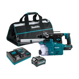 Makita GRH08M1W 40V max XGT Brushless Cordless 1-3/16 inch AVT Rotary Hammer Kit w/ Dust Extractor, accepts SDS-PLUS bits, AFT, AWS Capable, with one battery (4.0Ah)