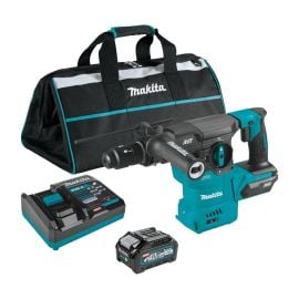 Makita GRH09M1 40V max XGT Brushless Cordless 1-3/16 Inch AVT Rotary Hammer Kit, accepts SDS-PLUS bits, interchangeable chuck, AWS Capable, bag, with one battery (4.0Ah)
