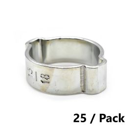 Interstate Pneumatics H618-25K Double Ear Steel Hose Clamp Zinc Plated 15-18 mm - 25/Pack