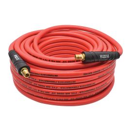Interstate Pneumatics HA36-100 3/8 Inch x 100 ft Red PVC Air Hose WP 300 PSI (1/4 Inch NPT) Solid Fitting