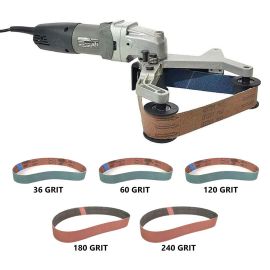Hardin HPG-331-K Variable Speed 700-3000 RPM Pipe Polisher 800W Includes 36, 60, 120, 180 & 240 Grit Aluminum Oxide Sanding Belts