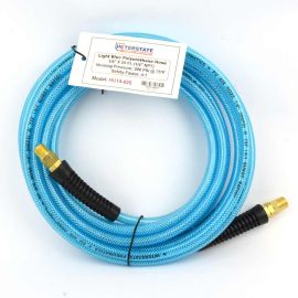 Interstate Pneumatics HU14-100S Light Blue Polyurethane (PU) Air Hose 1/4 Inch x 100 feet 200 PSI with Two 1/4 Inch Reusable Swivel Hose end fittings