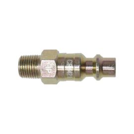 Interstate Pneumatics CPH421 1/4 Inch Industrial Steel Coupler Plug x 1/8 Inch Male NPT