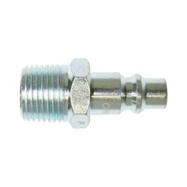 Interstate Pneumatics CPH681 3/8 Inch Industrial Steel Coupler Plug x 1/2 Inch Male NPT