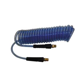Interstate Pneumatics HR24-010 Translucent Blue Polyurethane Recoil Hose 1/4 Inch x 10 feet Solid Fittings