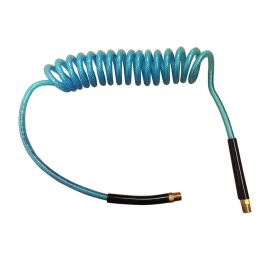 Interstate Pneumatics HR74-010 Clear Blue Polyurethane Recoil Hose 1/4 Inch x 10 feet Solid Fittings