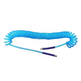 Interstate Pneumatics HR74-025 Clear Blue Polyurethane Recoil Hose 1/4 Inch x 25 feet Solid Fittings