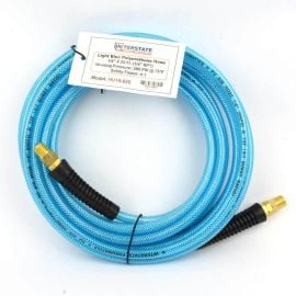 Interstate Pneumatics HU14-025 Light Blue Polyurethane (PU) Air Hose 1/4 Inch x 25 feet 200 PSI with Two 1/4 Inch Solid Fittings
