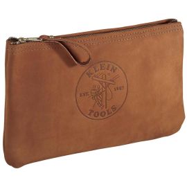 Klein Tools 5139L 12-1/2 X 7-1/2 InchLeather Zipper Bag