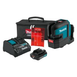 Makita SK105DNAX 12V max CXT® Self-Leveling Cross-Line Red Laser Kit, bag, with one battery (2.0Ah)