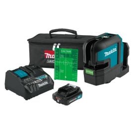 Makita SK105GDNAX 12V max CXT® Self-Leveling Cross-Line Green Laser Kit, bag, with one battery (2.0Ah)