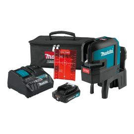 Makita SK106DNAX 12V max CXT® Self-Leveling Cross-Line/4-Point Red Beam Laser Kit, bag, with one battery (2.0Ah)