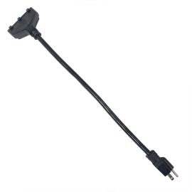 Superior Electric SE1535 Straight Plug to 3-Outlet Receptacle Block Straight Pigtail Adapter