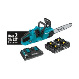 Makita XCU03PT1 18V X2 (36V) LXT Lithium‑Ion Brushless Cordless 14 Inch Chain Saw Kit with 4 Batteries (5.0Ah)