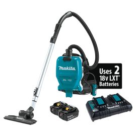 Makita XCV09PT 18V X2 LXT® Lithium-Ion (36V) Brushless Cordless 1/2 Gallon HEPA Filter Backpack Dry Vacuum Kit, dual port charger (5.0Ah) ( Replacement Of XCV05PT )