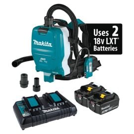 Makita XCV10PTX 18V X2 LXT Lithium-Ion (36V) Brushless Cordless 1/2 Gallon HEPA Filter Backpack Dry Dust Extractor Kit, dual port charger, AWS (  Replacement Of XCV10ZX )