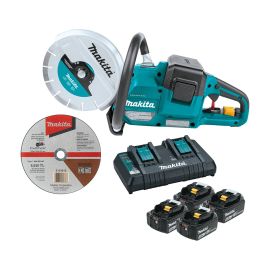Makita XEC01PT1 18V X2 (36V) LXT Lithium-Ion Brushless Cordless 9 Inch Power Cutter Kit, with AFT, Electric Brake, 4 Batteries (5.0 Ah)