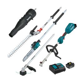 Makita XUX02SM1X6 18V Lxt Brushless Couple Shaft Power Head Kit W/ String Trimmer, Pole Saw, Art. Hedge Trimmer & Blower Attachments (4.0Ah)