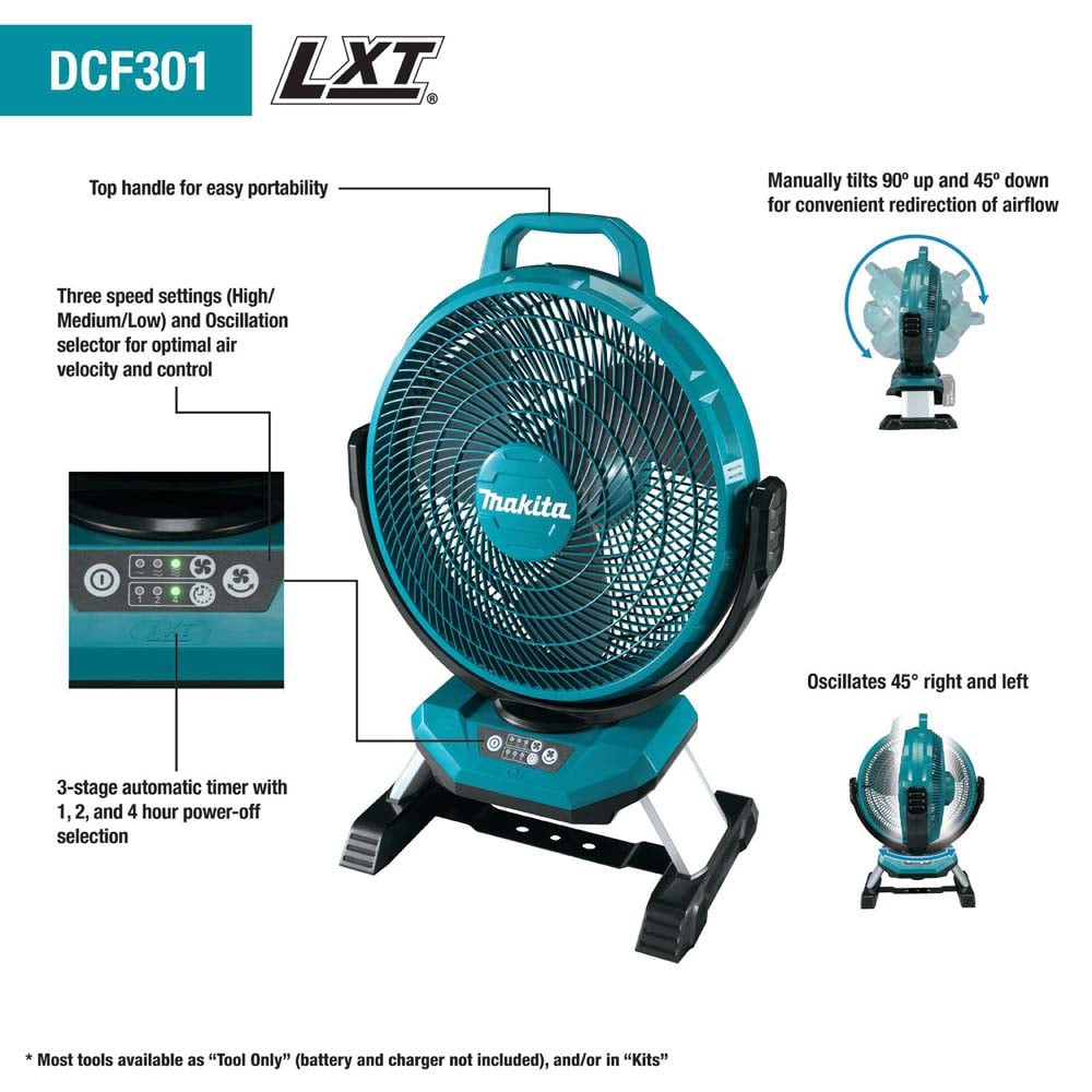 Makita DCF301Z 18V LXT(R) Lithium-Ion Cordless 13" Fan, Tool Only - 2