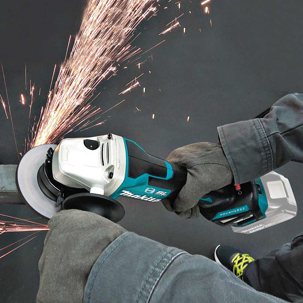 Makita XAG21ZU 18V LXT Lithium‑Ion Brushless 4‑1/2 Inch Inch Paddle  Switch Cut‑Off/Angle Grinder, Electric Brake and AWS, Tool Only